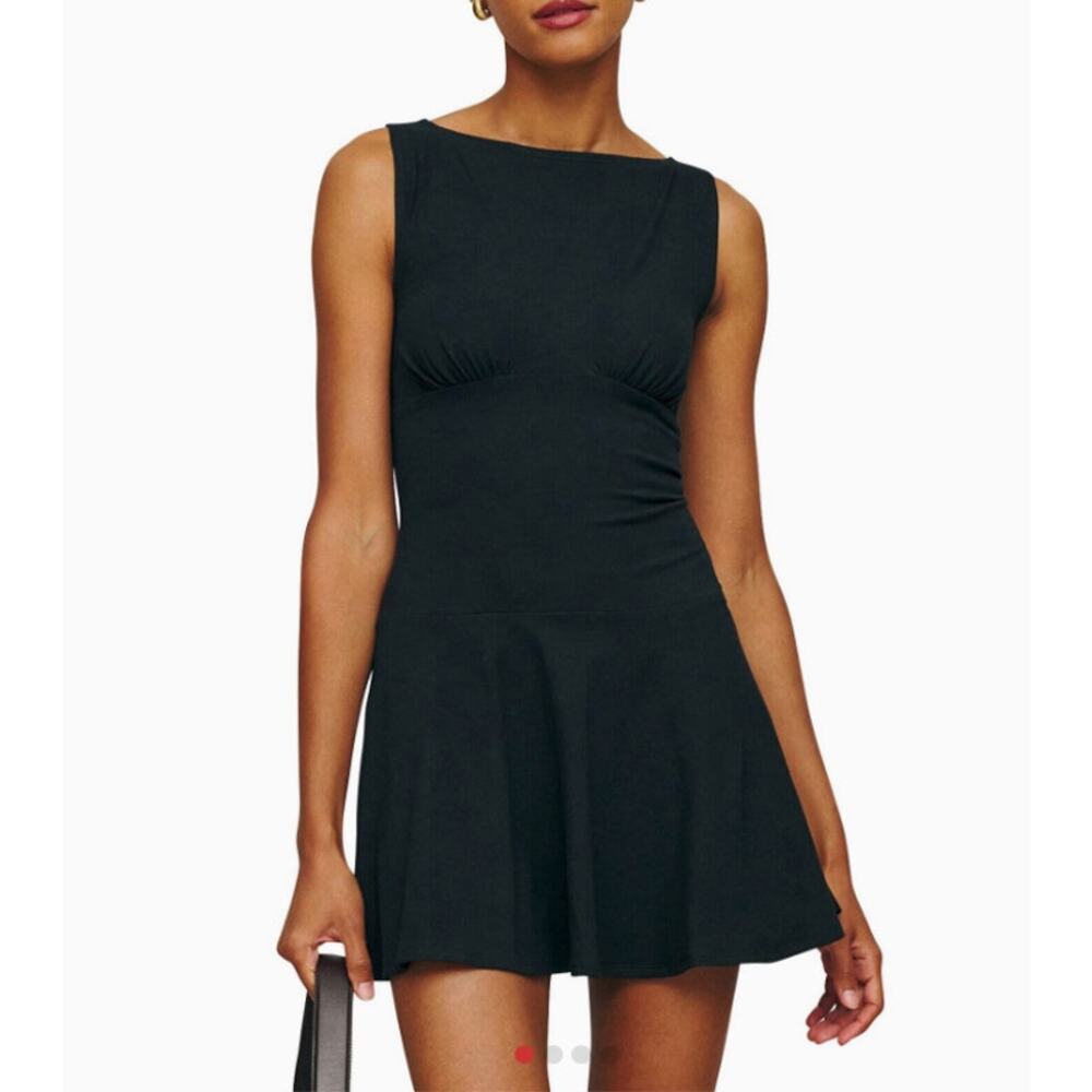 Reformation Dress Women Small Mayve Knit Mini Black Minimalist Quiet Luxury Chic - Picture 3 of 14